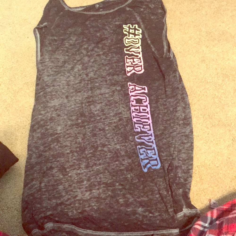 Tank top with the words #over achiever.